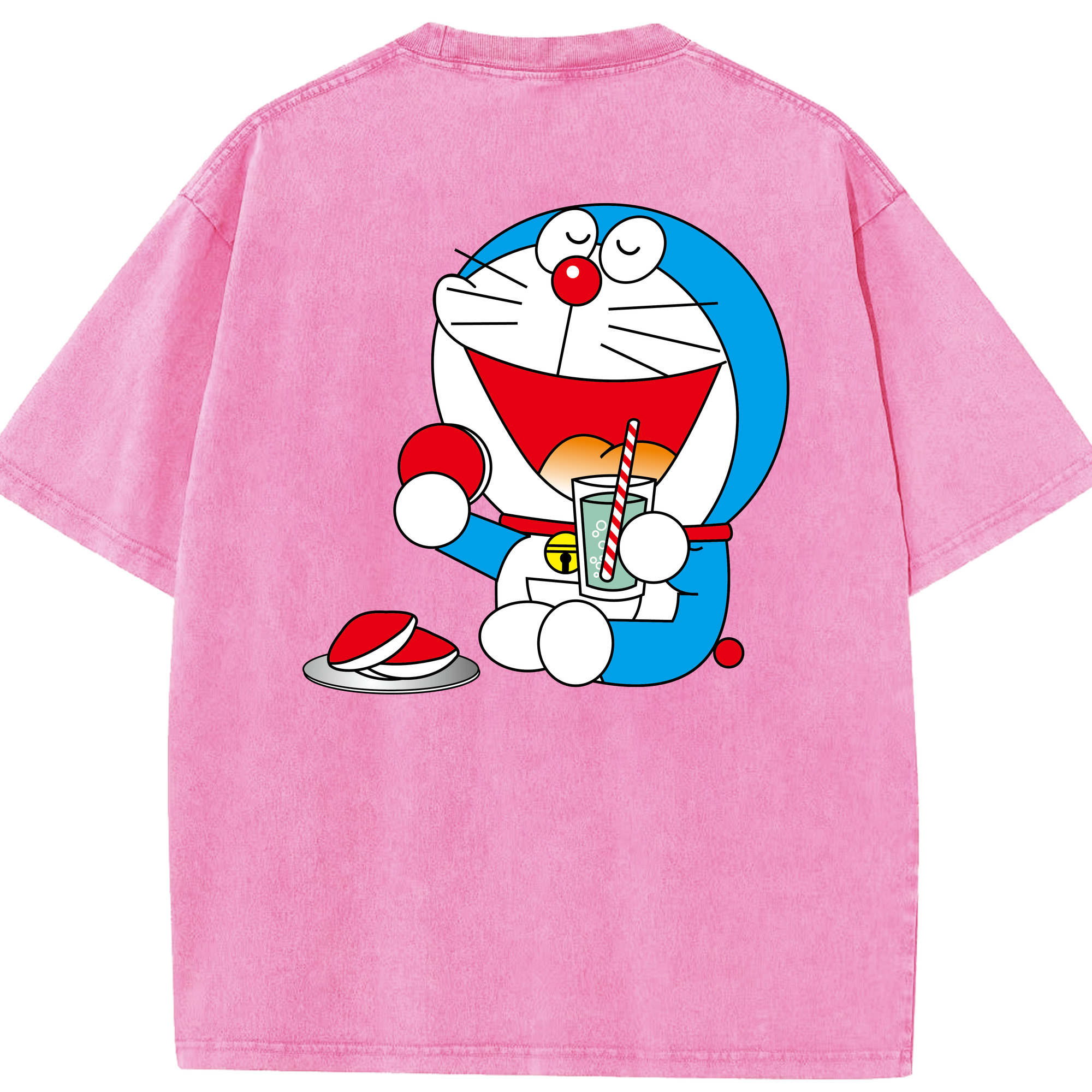 （画像用） ドラえもん Doraemon 綿100% ヴィンテージ風 半袖Tシャツ（背面プリント）